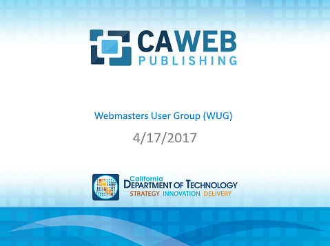 WUG Presentation cover page